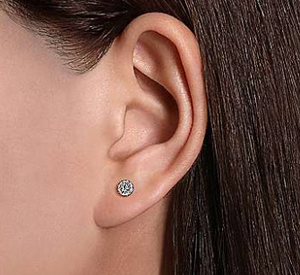 Gabriel & Co. 14K White Gold Halo Diamond Studs