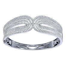 Load image into Gallery viewer, BG3038W84JJ  Gabriel &amp; Co. 18K White Gold Multi Row Textured Diamond Bangle