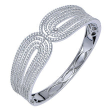 Load image into Gallery viewer, BG3038W84JJ  Gabriel &amp; Co. 18K White Gold Multi Row Textured Diamond Bangle