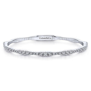 BG3707-65W45JJ  Gabriel & Co. 18K White Gold Multi Row Textured Diamond Bangle