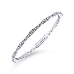 BG3707-65W45JJ  Gabriel & Co. 18K White Gold Multi Row Textured Diamond Bangle