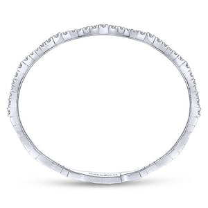 BG3707-65W45JJ  Gabriel & Co. 18K White Gold Multi Row Textured Diamond Bangle