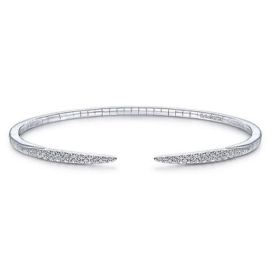 BG3912-65W45JJ  Gabriel & Co. 18K White Gold Multi Row Textured Diamond Bangle