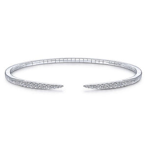 BG3912-65W45JJ  Gabriel & Co. 18K White Gold Multi Row Textured Diamond Bangle