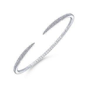 BG3912-65W45JJ  Gabriel & Co. 18K White Gold Multi Row Textured Diamond Bangle