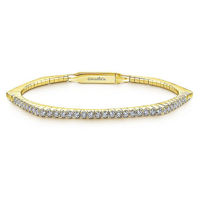 BG3968Y45JJ  Gabriel & Co. 18K White Gold Multi Row Textured Diamond Bangle