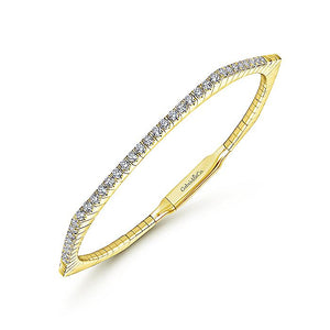 BG3968Y45JJ  Gabriel & Co. 18K White Gold Multi Row Textured Diamond Bangle