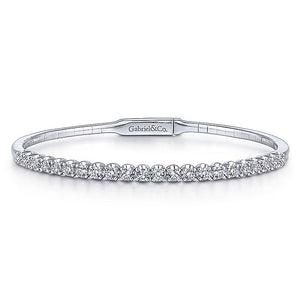 BG3975-65W45JJ  Gabriel & Co. 18K White Gold Multi Row Textured Diamond Bangle