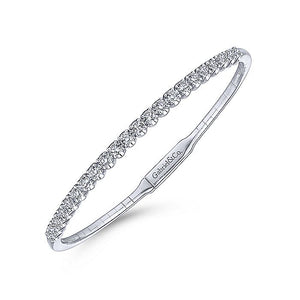 BG3975-65W45JJ  Gabriel & Co. 18K White Gold Multi Row Textured Diamond Bangle