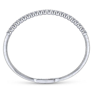 BG3975-65W45JJ  Gabriel & Co. 18K White Gold Multi Row Textured Diamond Bangle