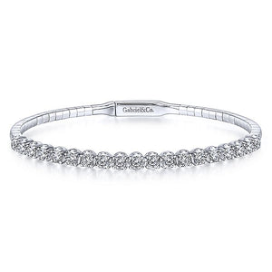 BG3976-65W45JJ  Gabriel & Co. 18K White Gold Multi Row Textured Diamond Bangle