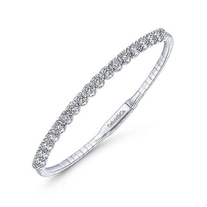 BG3976-65W45JJ  Gabriel & Co. 18K White Gold Multi Row Textured Diamond Bangle