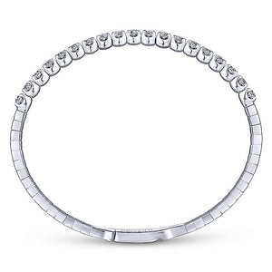 BG3976-65W45JJ  Gabriel & Co. 18K White Gold Multi Row Textured Diamond Bangle