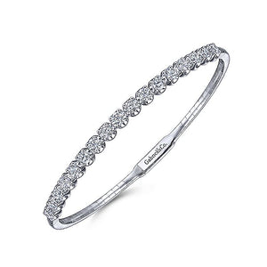 BG3977-65W45JJ  Gabriel & Co. 18K White Gold Multi Row Textured Diamond Bangle