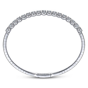 BG3977-65W45JJ  Gabriel & Co. 18K White Gold Multi Row Textured Diamond Bangle