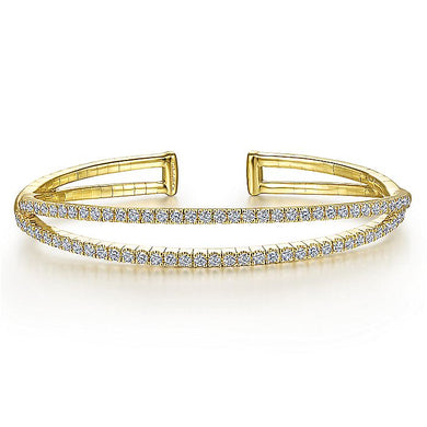 BG4008-65Y45JJ  Gabriel & Co. 18K White Gold Multi Row Textured Diamond Bangle