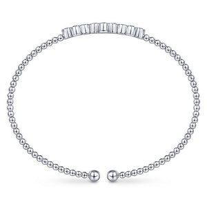 BG4115-65W45JJ  Gabriel & Co. 18K White Gold Multi Row Textured Diamond Bangle