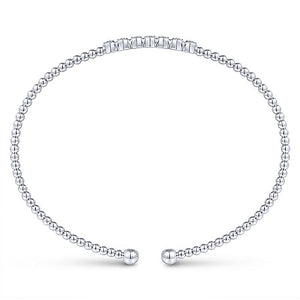 BG4116-65W45JJ  Gabriel & Co. 18K White Gold Multi Row Textured Diamond Bangle