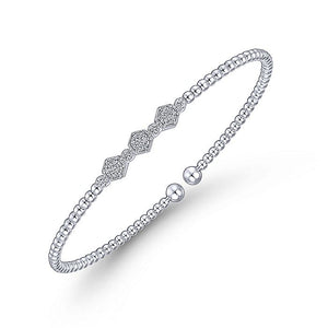 BG4117-65W45JJ  Gabriel & Co. 18K White Gold Multi Row Textured Diamond Bangle