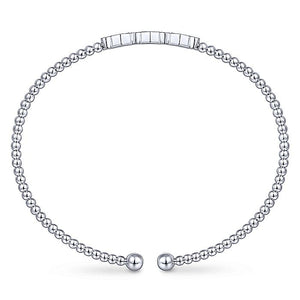 BG4117-65W45JJ  Gabriel & Co. 18K White Gold Multi Row Textured Diamond Bangle