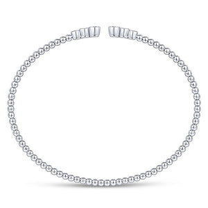 BG4120-65W45JJ  Gabriel & Co. 18K White Gold Multi Row Textured Diamond Bangle