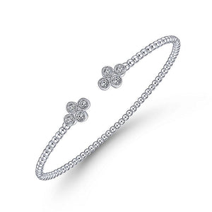 BG4124-65W45JJ  Gabriel & Co. 18K White Gold Multi Row Textured Diamond Bangle