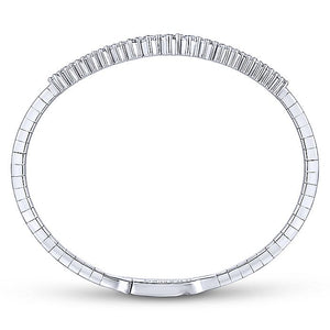 BG4172-65W45JJ  Gabriel & Co. 18K White Gold Multi Row Textured Diamond Bangle