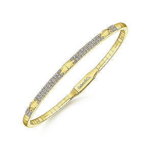 BG4187-65Y45JJ  Gabriel & Co. 18K White Gold Multi Row Textured Diamond Bangle