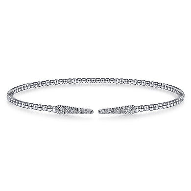 BG4216-65W45JJ  Gabriel & Co. 18K White Gold Multi Row Textured Diamond Bangle