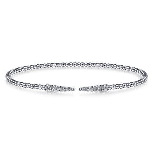 BG4216-65W45JJ  Gabriel & Co. 18K White Gold Multi Row Textured Diamond Bangle