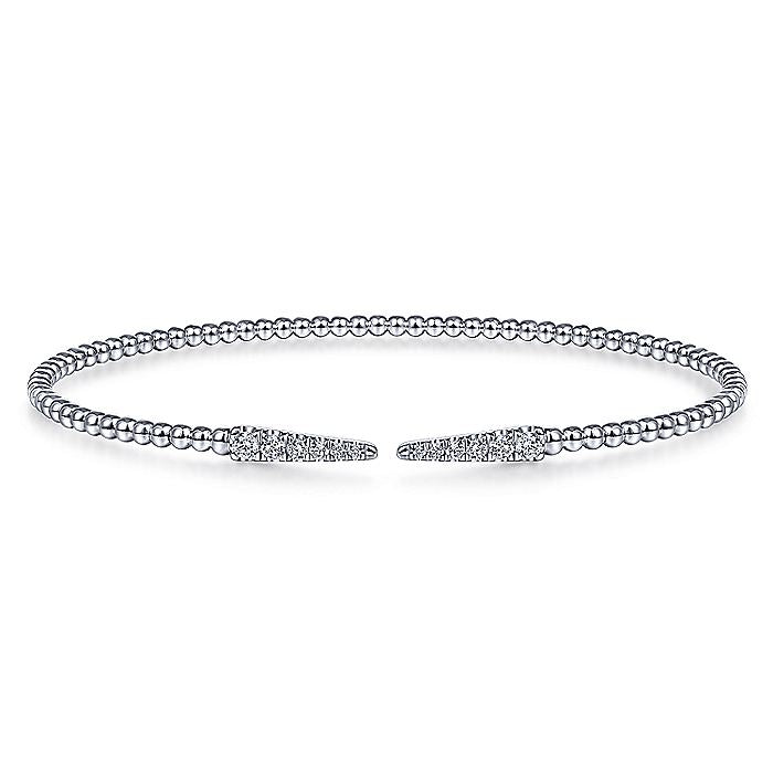 BG4216-65W45JJ  Gabriel & Co. 18K White Gold Multi Row Textured Diamond Bangle