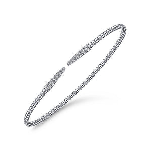 BG4216-65W45JJ  Gabriel & Co. 18K White Gold Multi Row Textured Diamond Bangle