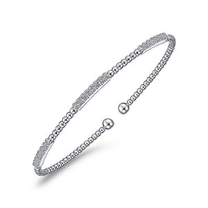 BG4217-65W45JJ  Gabriel & Co. 18K White Gold Multi Row Textured Diamond Bangle