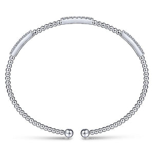 BG4217-65W45JJ  Gabriel & Co. 18K White Gold Multi Row Textured Diamond Bangle