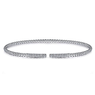 BG4218-65W45JJ  Gabriel & Co. 18K White Gold Multi Row Textured Diamond Bangle