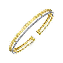 Load image into Gallery viewer, BG4220-65M45JJ  Gabriel &amp; Co. 18K White Gold Multi Row Textured Diamond Bangle