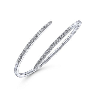 BG4227-65W45JJ  Gabriel & Co. 18K White Gold Multi Row Textured Diamond Bangle