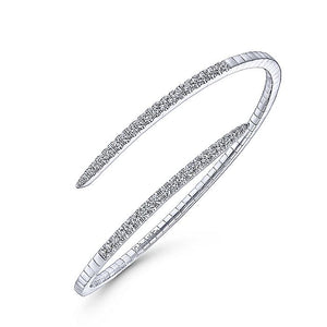 BG4227-65W45JJ  Gabriel & Co. 18K White Gold Multi Row Textured Diamond Bangle