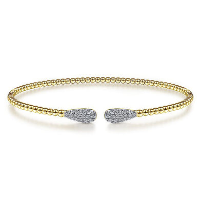 BG4230-65Y45JJ  Gabriel & Co. 18K White Gold Multi Row Textured Diamond Bangle