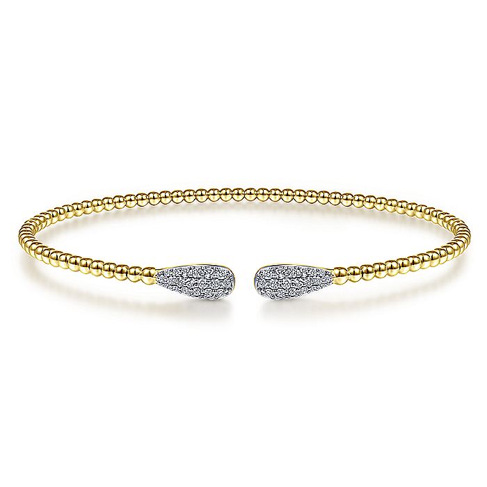 BG4230-65Y45JJ  Gabriel & Co. 18K White Gold Multi Row Textured Diamond Bangle