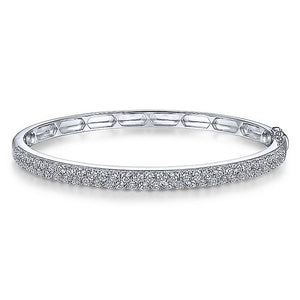 BG4242-65W45JJ  Gabriel & Co. 18K White Gold Multi Row Textured Diamond Bangle