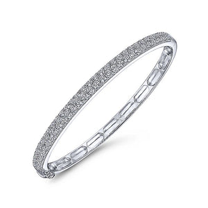 BG4242-65W45JJ  Gabriel & Co. 18K White Gold Multi Row Textured Diamond Bangle