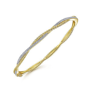 BG4275-65Y45JJ  Gabriel & Co. 18K White Gold Multi Row Textured Diamond Bangle