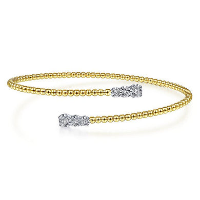 BG4278-65M45JJ  Gabriel & Co. 18K White Gold Multi Row Textured Diamond Bangle