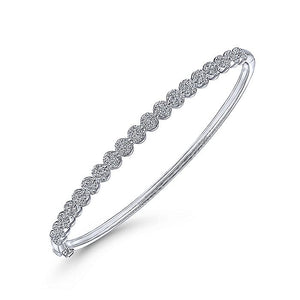 BG4283-65W45JJ  Gabriel & Co. 18K White Gold Multi Row Textured Diamond Bangle