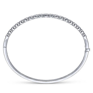 BG4283-65W45JJ  Gabriel & Co. 18K White Gold Multi Row Textured Diamond Bangle