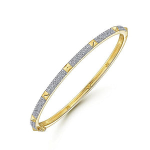 BG4290-65Y45JJ  Gabriel & Co. 18K White Gold Multi Row Textured Diamond Bangle