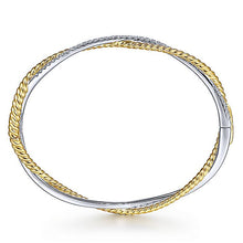 Load image into Gallery viewer, BG4307-65M45JJ  Gabriel &amp; Co. 18K White Gold Multi Row Textured Diamond Bangle