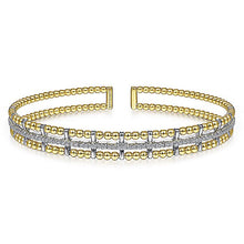 Load image into Gallery viewer, BG4323-65M45JJ  Gabriel &amp; Co. 18K White Gold Multi Row Textured Diamond Bangle