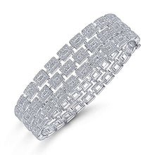 Load image into Gallery viewer, BG4329-65W44JJ  Gabriel &amp; Co. 18K White Gold Multi Row Textured Diamond Bangle